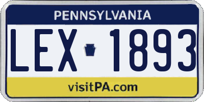 PA license plate LEX1893
