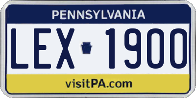 PA license plate LEX1900