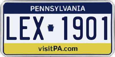 PA license plate LEX1901