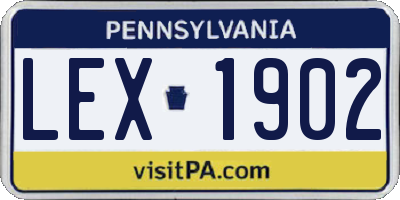 PA license plate LEX1902