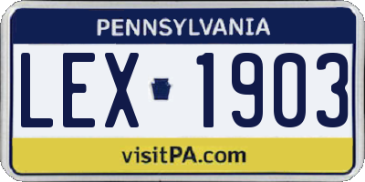 PA license plate LEX1903