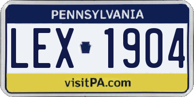 PA license plate LEX1904