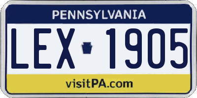 PA license plate LEX1905