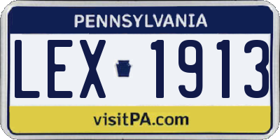 PA license plate LEX1913