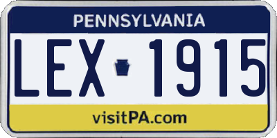 PA license plate LEX1915