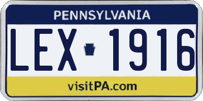 PA license plate LEX1916
