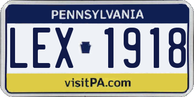 PA license plate LEX1918