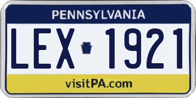 PA license plate LEX1921