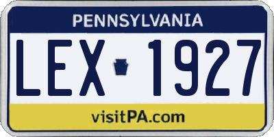 PA license plate LEX1927