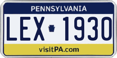 PA license plate LEX1930