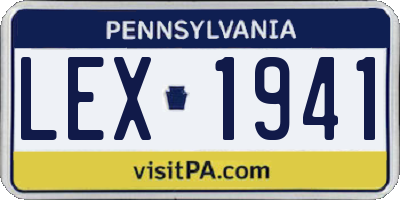 PA license plate LEX1941