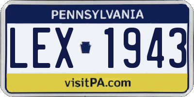 PA license plate LEX1943