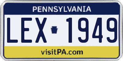 PA license plate LEX1949