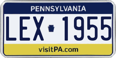 PA license plate LEX1955
