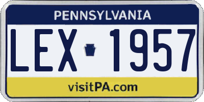 PA license plate LEX1957