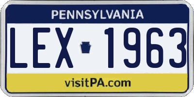 PA license plate LEX1963