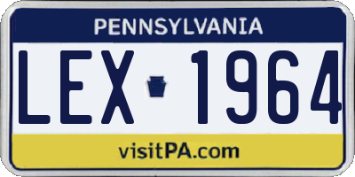 PA license plate LEX1964