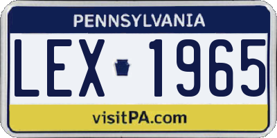 PA license plate LEX1965