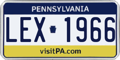 PA license plate LEX1966