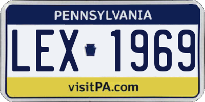 PA license plate LEX1969