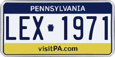 PA license plate LEX1971