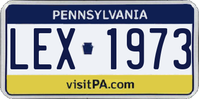 PA license plate LEX1973