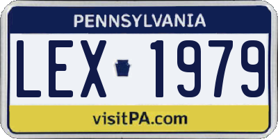 PA license plate LEX1979