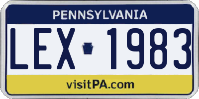PA license plate LEX1983