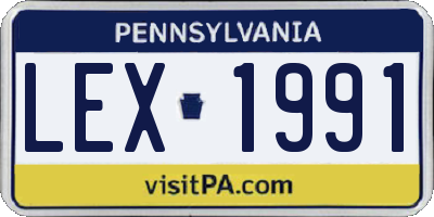 PA license plate LEX1991