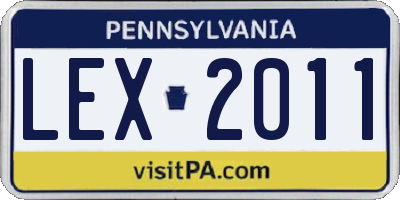 PA license plate LEX2011