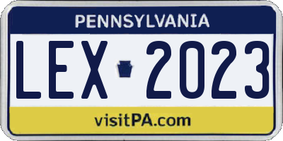 PA license plate LEX2023