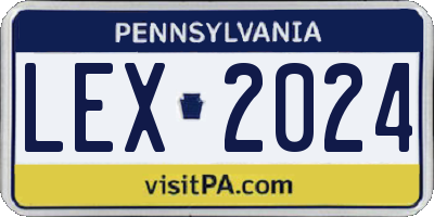 PA license plate LEX2024