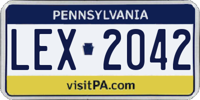 PA license plate LEX2042