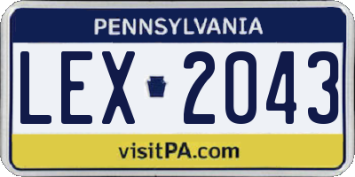 PA license plate LEX2043