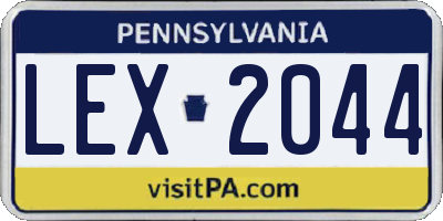 PA license plate LEX2044