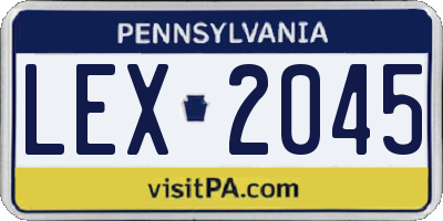 PA license plate LEX2045
