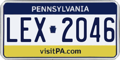PA license plate LEX2046