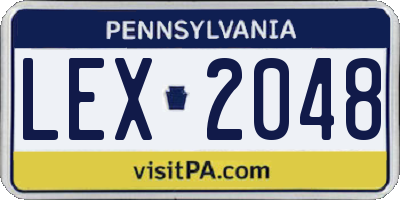 PA license plate LEX2048