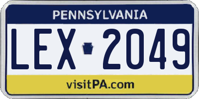 PA license plate LEX2049