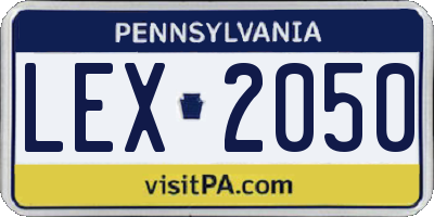 PA license plate LEX2050
