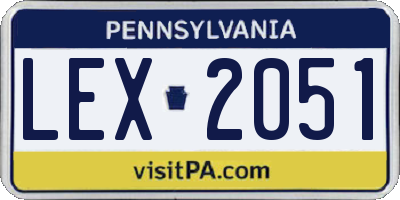 PA license plate LEX2051