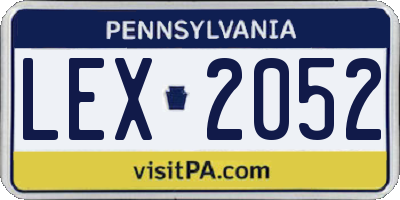 PA license plate LEX2052