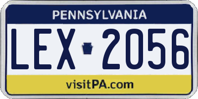 PA license plate LEX2056