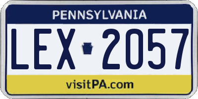 PA license plate LEX2057