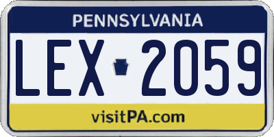 PA license plate LEX2059