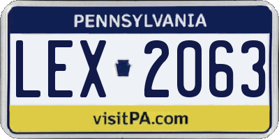 PA license plate LEX2063