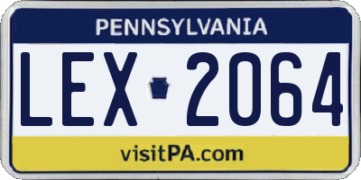 PA license plate LEX2064