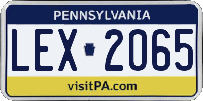 PA license plate LEX2065