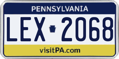 PA license plate LEX2068