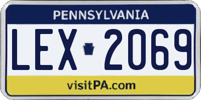 PA license plate LEX2069